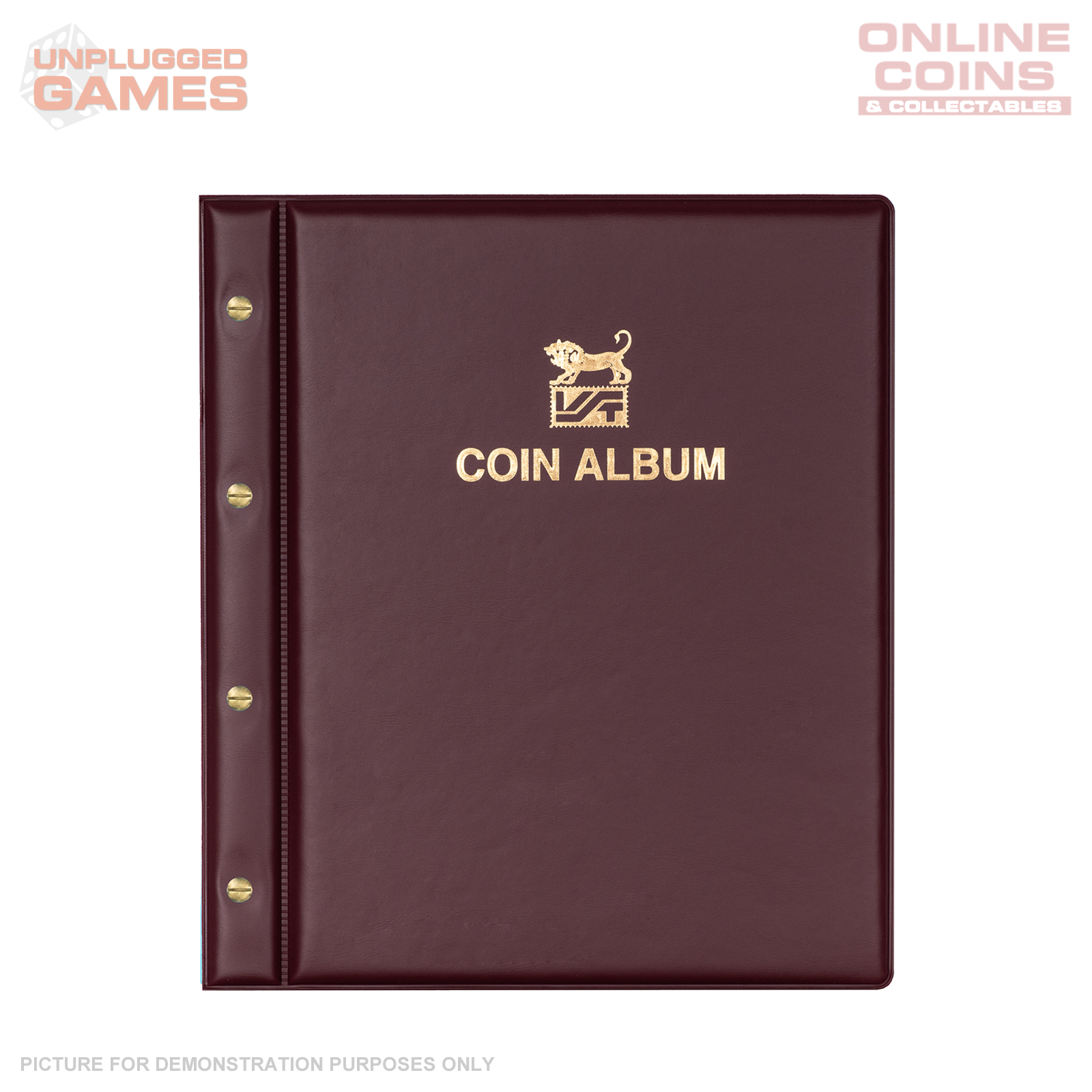 VST Coin Album Padded leatherette Cover Including 6 Coin Album Pages - RED